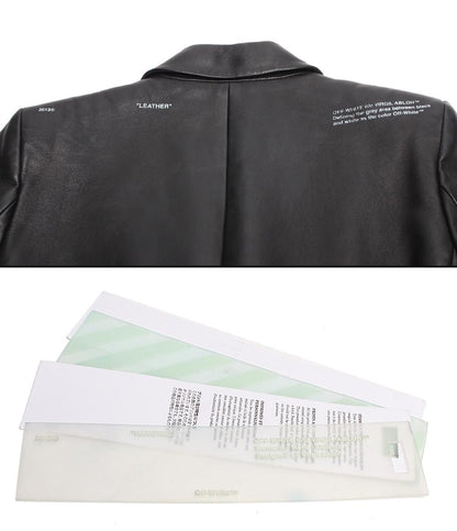 オフホワイト レザージャケット ペインティング パッチ ブレザー OWJA023F19986050 レディース SIZE 40 (M) OFF-WHITE