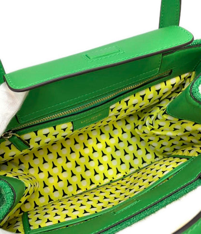 美品 Kate Spade 2way ハンドバッグ ショルダーバッグ 斜め掛け サム アイコン アストロターフ ファブリック S362 レディース ケイトスペード
