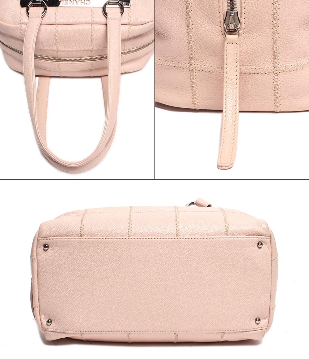 シャネル ショルダーバッグ ボストンバッグ レザー シルバー金具 チョコバー キャビアスキン レディース CHANEL