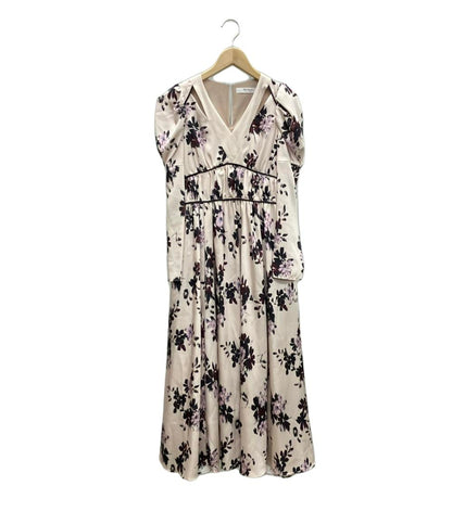 美品 ハーリップトゥ 花柄オフショルダー長袖フレアロングワンピース レディース SIZE S Her lip to