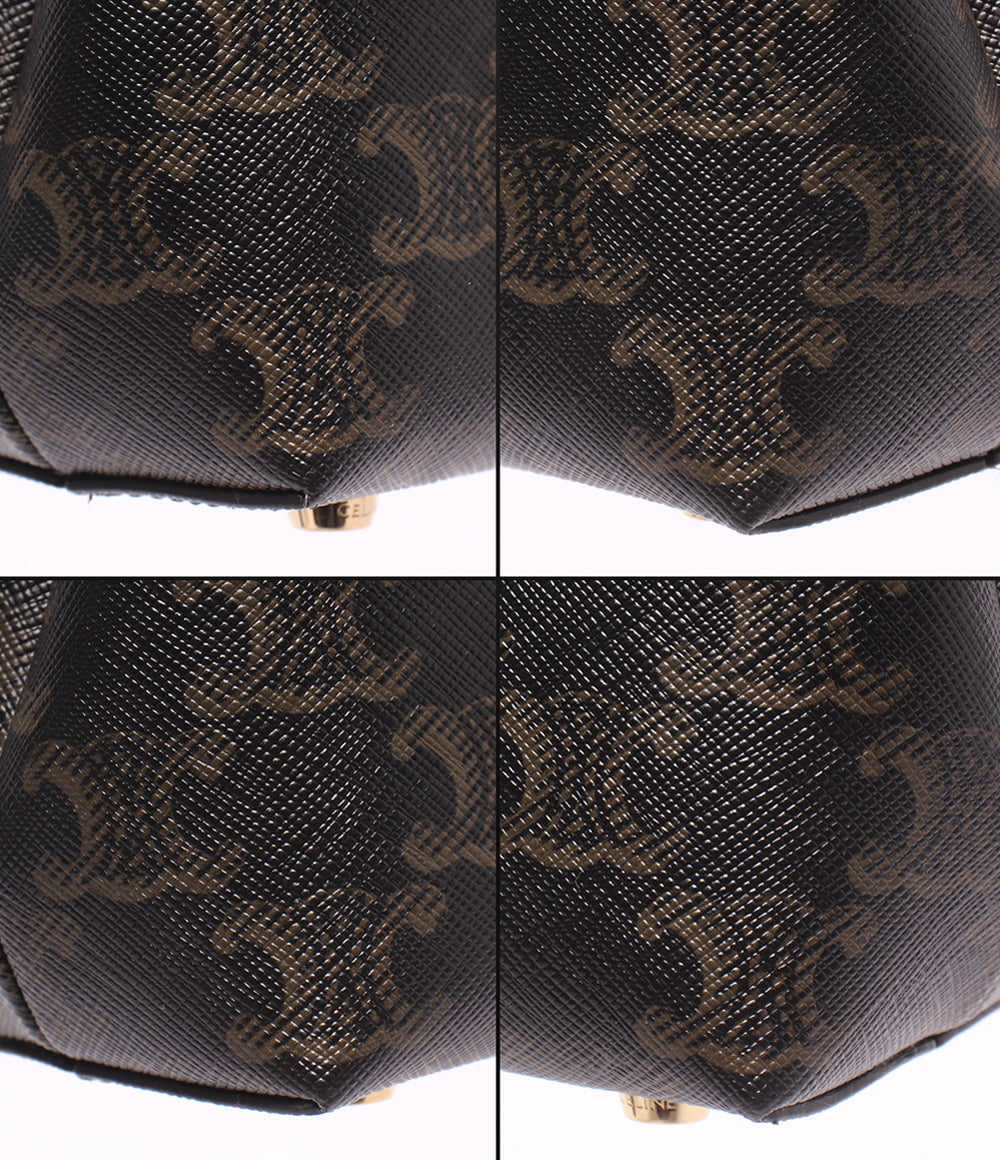 美品 CELINE 2wayショルダーバッグ ハンドバッグ 斜め掛け ティーン ニノ トリオンフキャンバス 118112FRH レディース セリーヌ
