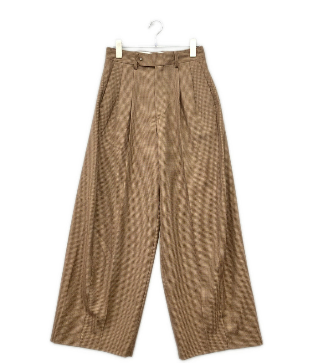 HYKE ハウンドトゥース バレルレッグ パンツ 13359 レディース SIZE S ハイク