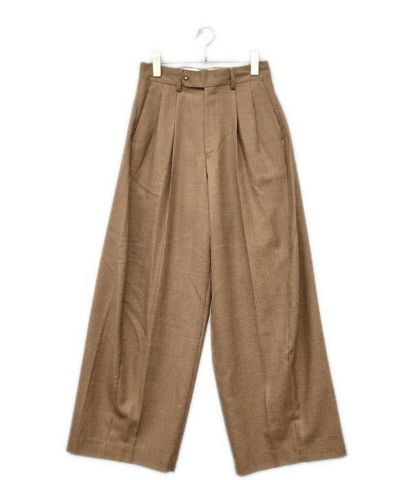 HYKE ハウンドトゥース バレルレッグ パンツ 13359 レディース SIZE S ハイク