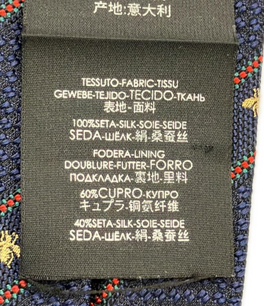 グッチ ネクタイ ビー ウェブ ライン ストライプ 表面シルク 100% 451528 4E002 メンズ GUCCI