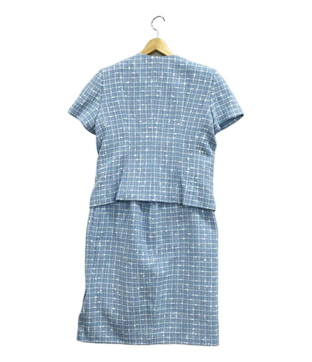 美品 エンポリオ・アルマーニ セットアップ 半袖ジャケットスカート ノーカラー ジップアップ レディース SIZE 1 (M) Emporio Armani