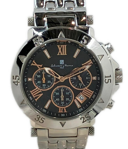Salvatore Marra 腕時計 クオーツ ブラック SM8005-1 メンズ サルバトーレマーラ