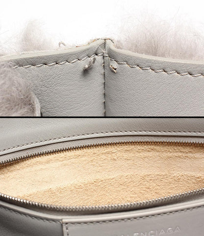 Balenciaga 2wyハンドバッグ ショルダーバッグ 斜め掛け ムートン ファー ペーパー レディース バレンシアガ