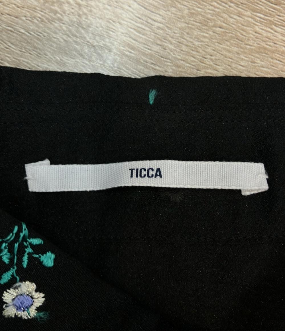 TICCA 長袖シャツ ブラック シアー 刺繍 フラワーエンブロイダリーシャツ TBDA-361 レディース SIZE F (M) ティッカ