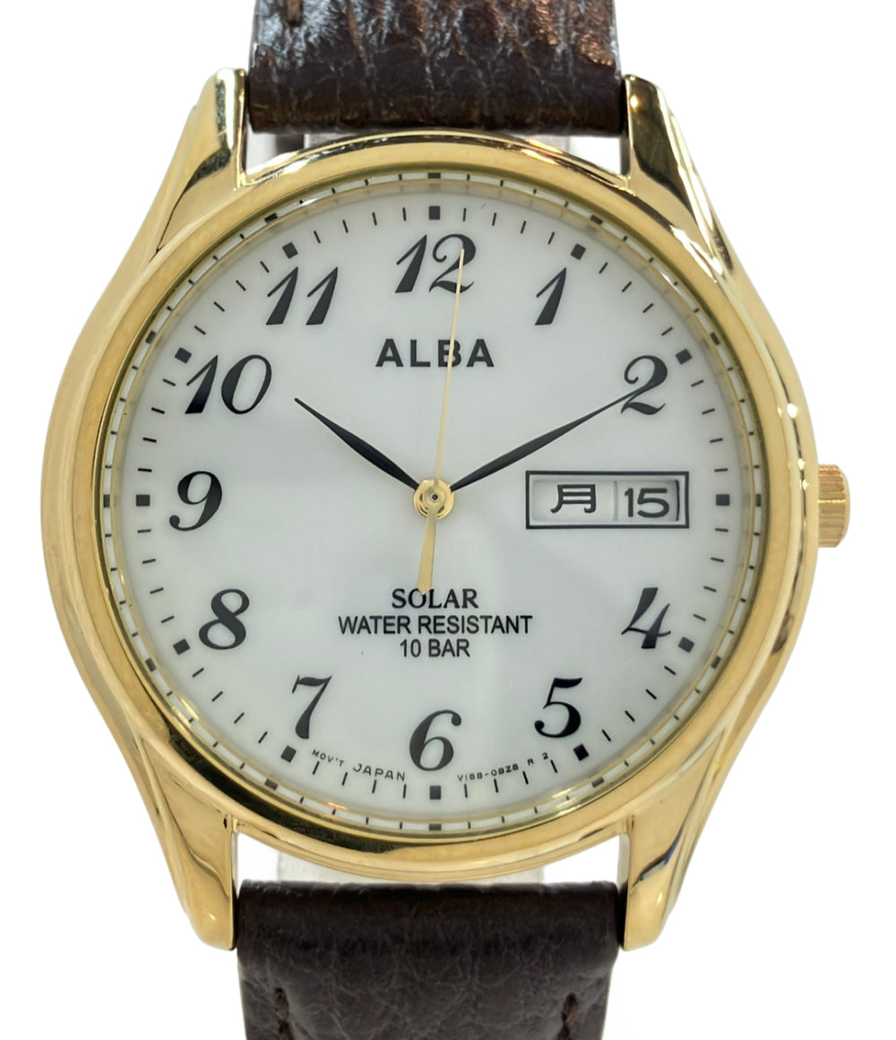 SEIKO 腕時計 アルバ ALBA ソーラー ホワイト V158-0AX0 メンズ セイコー