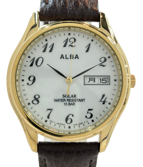 SEIKO 腕時計 アルバ ALBA ソーラー ホワイト V158-0AX0 メンズ セイコー