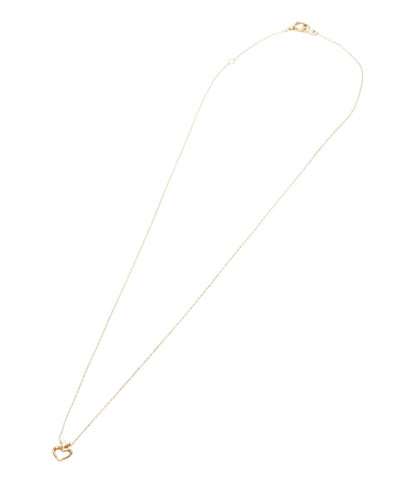 美品 AHKAH ネックレス K18 ダイヤ 0.02ct ハートモチーフ レディース アーカー
