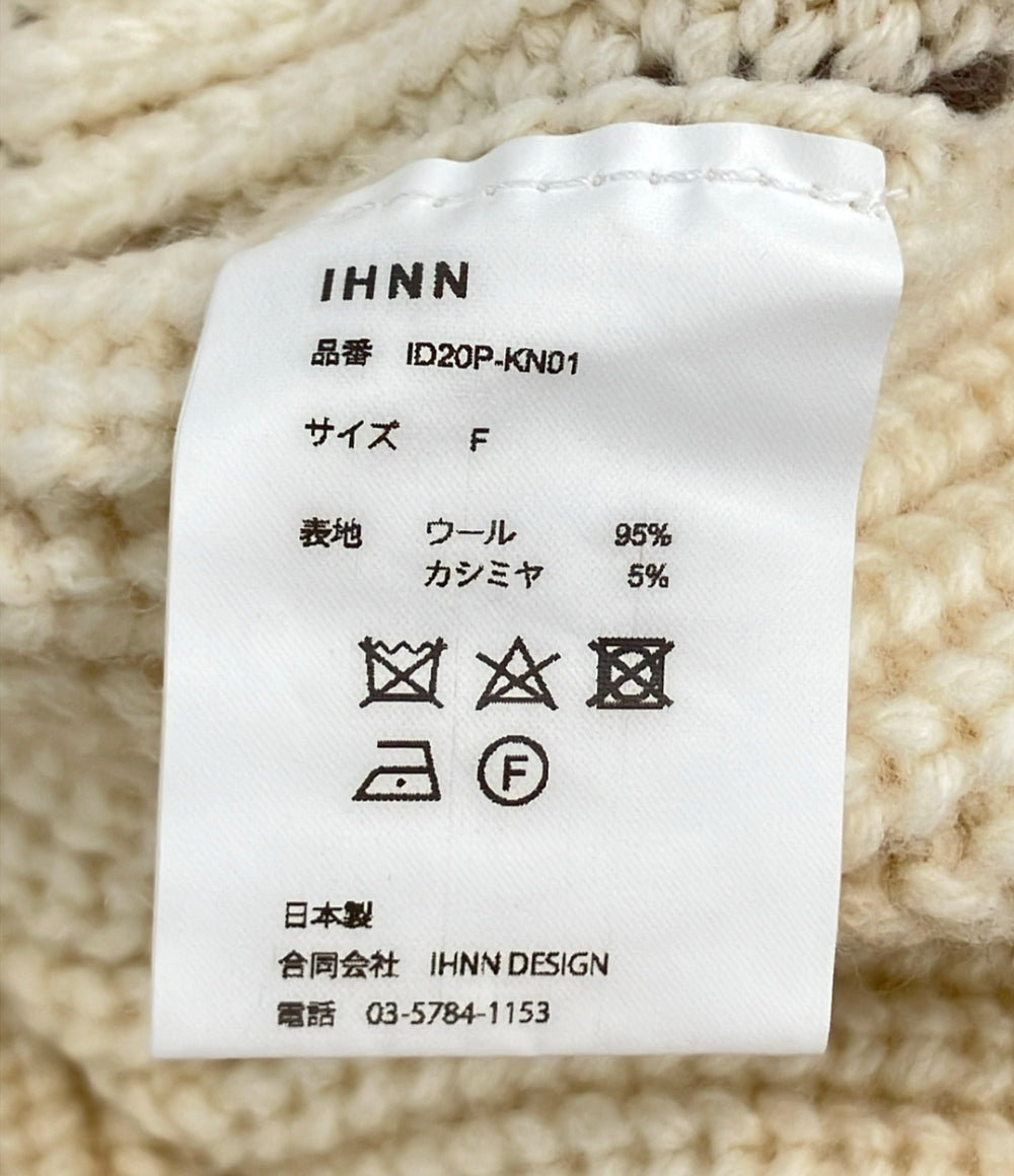 IHNN 長袖 カラーステッチ ローゲージ タートルニット レディース SIZE F (M) イン