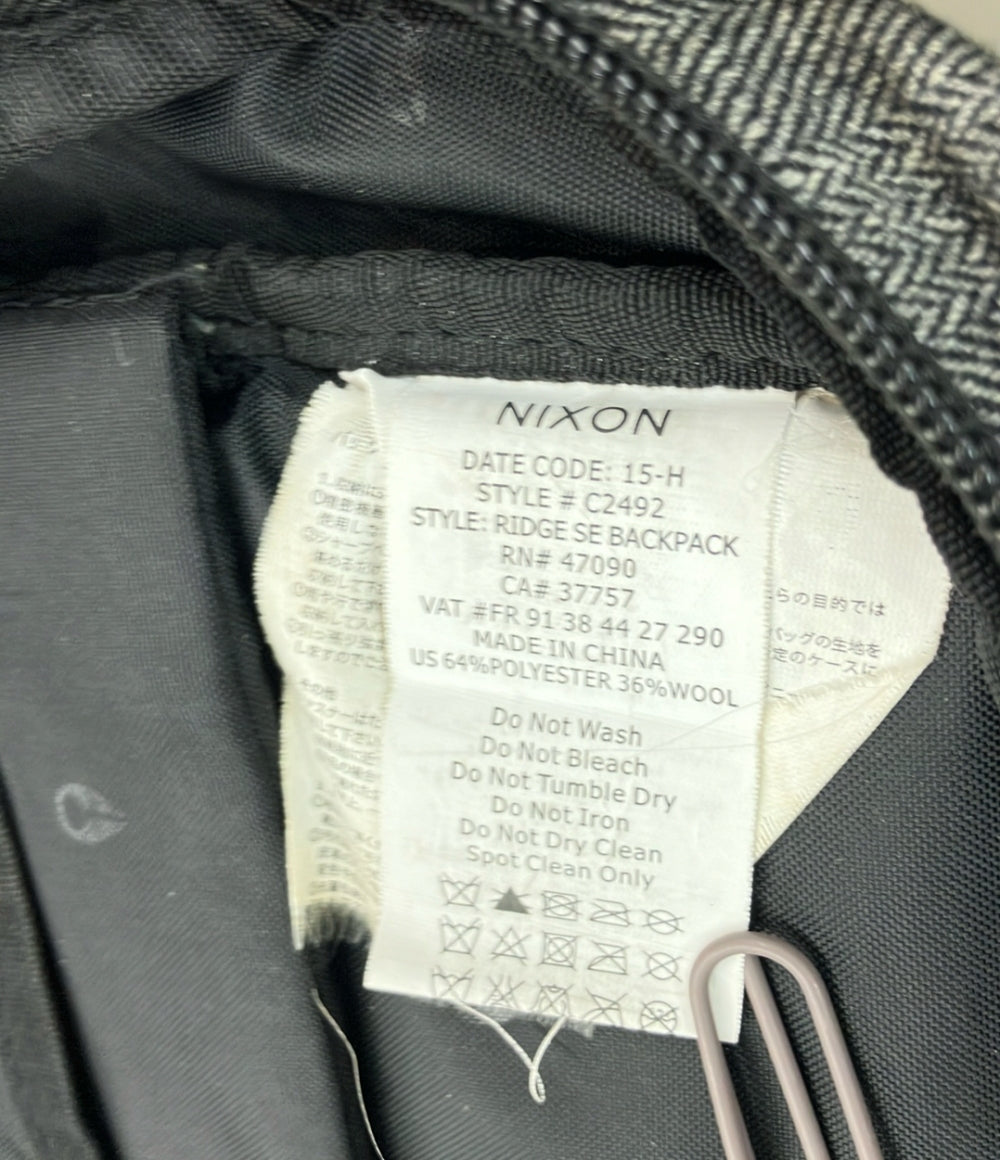 訳あり ニクソン ツイードナイロンリュック メンズ NIXON