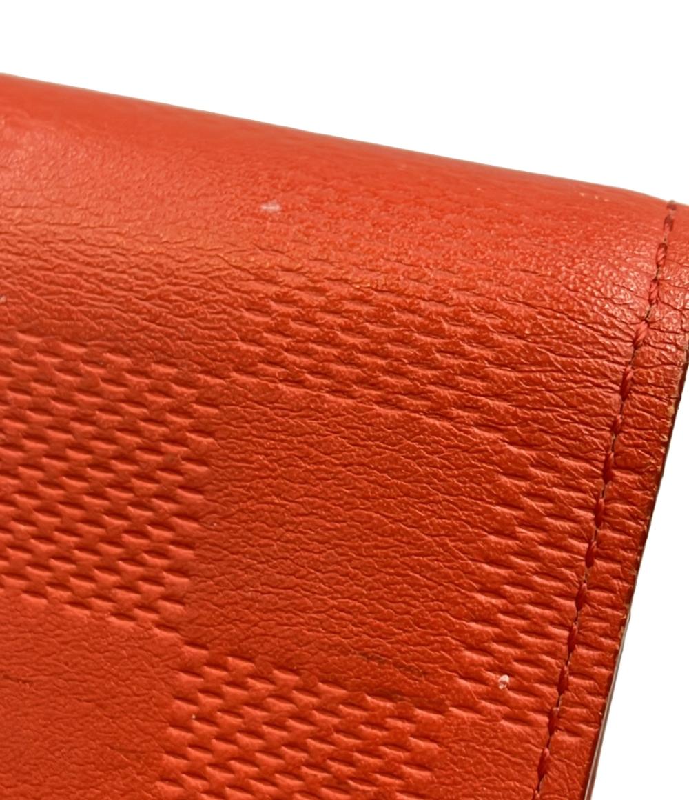 ルイヴィトン♡ダミエ アンフィニ ポルトフォイユ ブラザ 長財布♡オレンジ LOUIS VUITTON 長財布 ポルトフォイユ ブラザ ダミエ アンフィニ