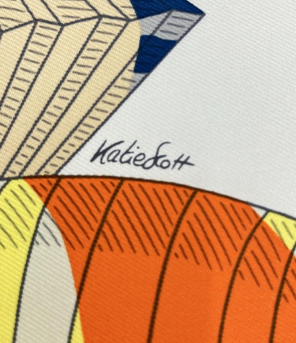 美品 HERMES スカーフ カレ90 シルク100% LANTERNS BALLONS COCARDES レディース エルメス