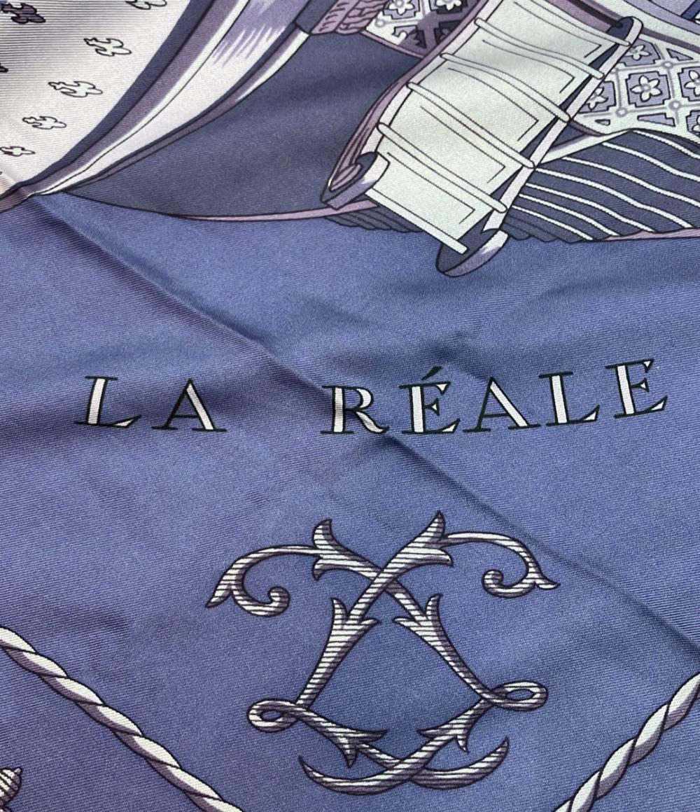 美品 HERMES スカーフ シルク100% カレ90 VUE DU CAROSSE DE LA GALERE LA REALE レディース エルメス