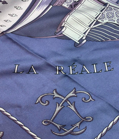 美品 HERMES スカーフ シルク100% カレ90 VUE DU CAROSSE DE LA GALERE LA REALE レディース エルメス