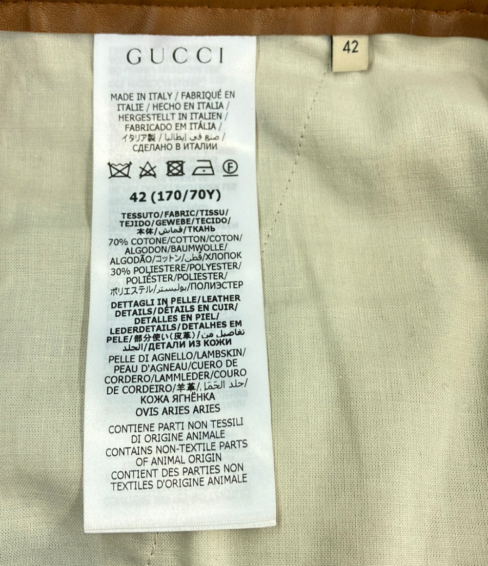 GUCCI レザーショートパンツ GGキャンバス 681154 Z8AV7 レディース SIZE 42 (L) グッチ