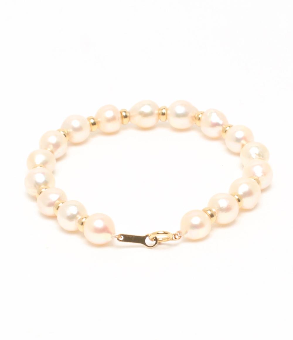 美品 ブレスレット K18 パール 7.5mm レディース