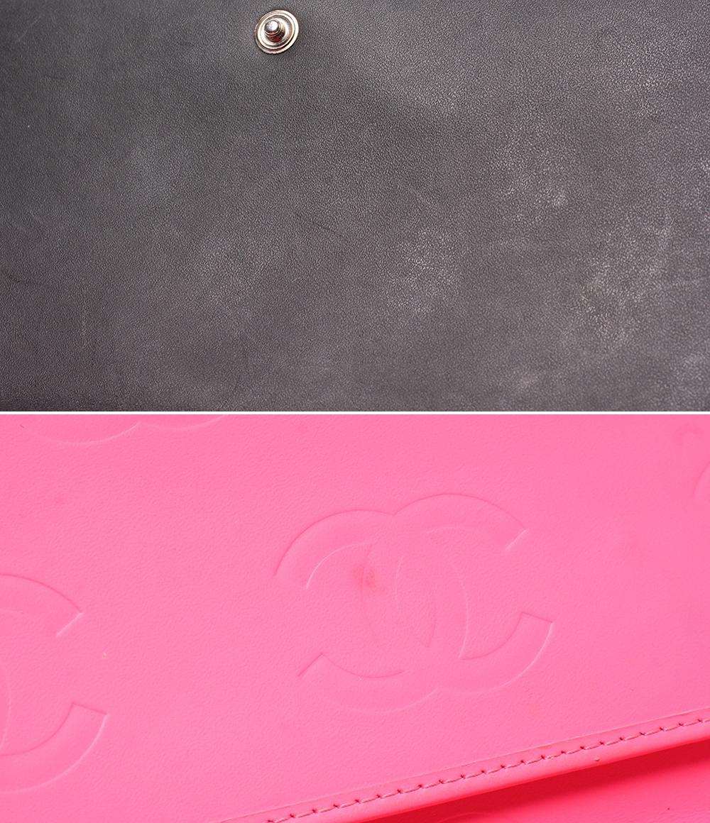 CHANEL 三つ折り長財布 カンボンライン ココマーク レディース