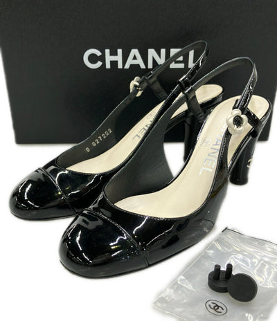 CHANEL バックストラップパンプス  パテントカメリア G27202 レディース SIZE 35.5 シャネル