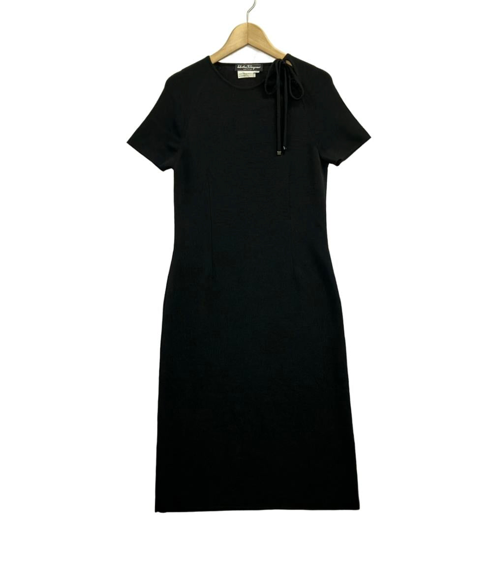美品 サルヴァトーレフェラガモ 半袖ニットワンピース レディース SIZE S Salvatore Ferragamo