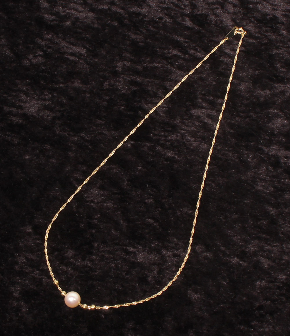 美品 ネックレス K18 パール7.2mm レディース