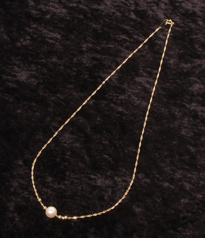 美品 ネックレス K18 パール7.2mm レディース