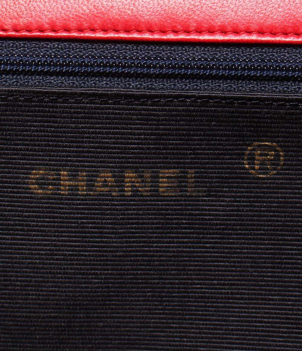 訳あり CHANEL チェーンショルダーバッグ ラムスキン シングルフラップ バイアスステッチ ゴールド金具 肩掛け レディース シャネル