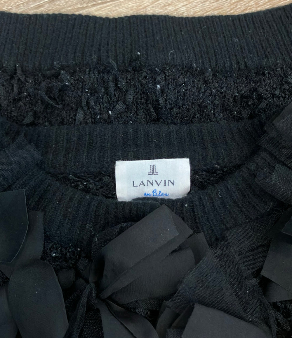 LANVIN en Bleu 長袖 カーディガン リボン レディース SIZE 38 ランバンオンブルー