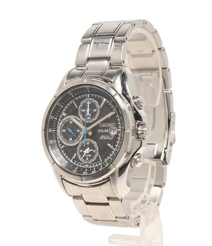 SEIKO 腕時計 ANA限定モデル ソーラー ブラック系 V172-0BA0 メンズ セイコー