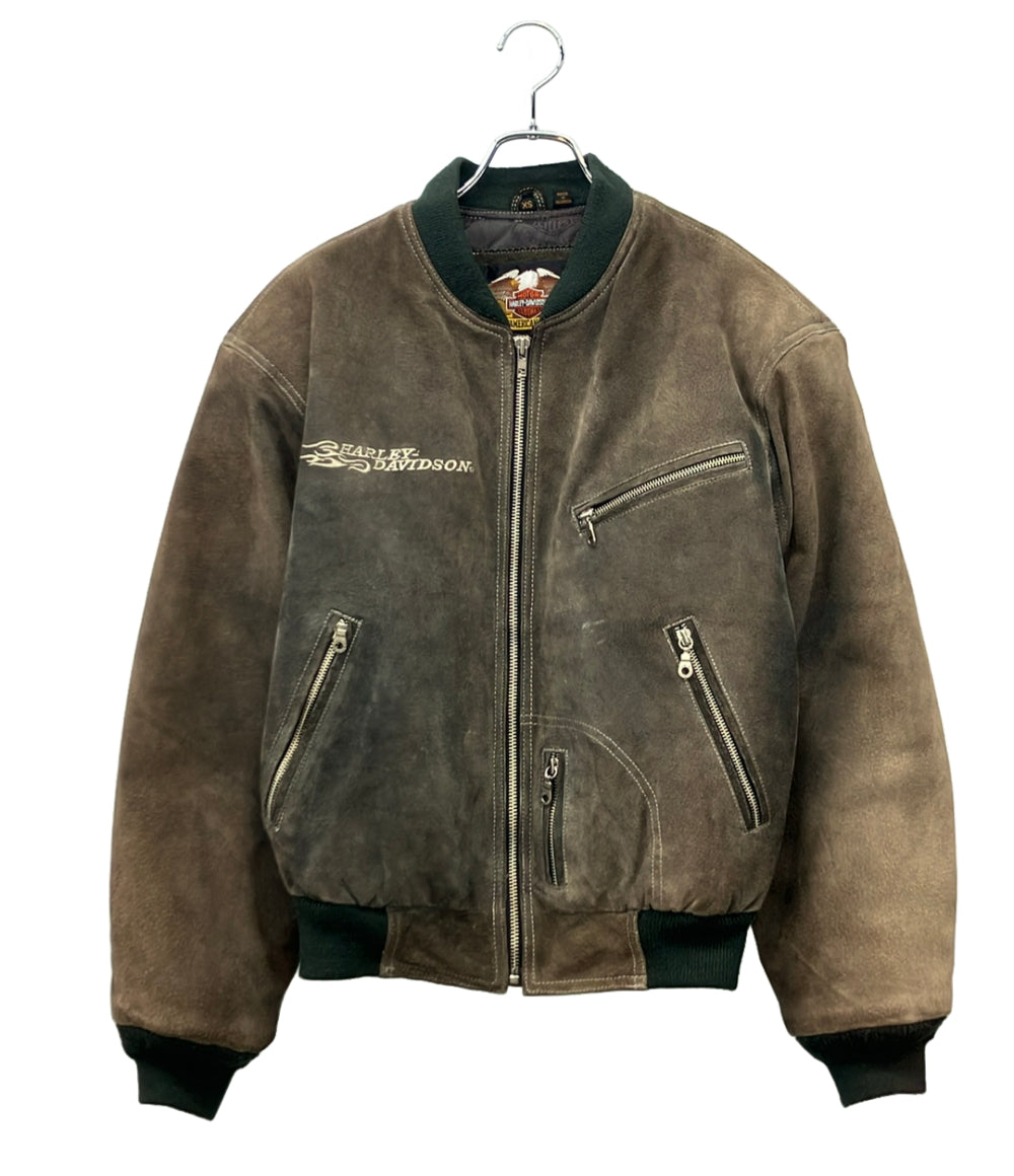 HARLEY DAVIDSON スエードレザーボンバージャケット ブルゾン メンズ SIZE XS ハーレーダビッドソン