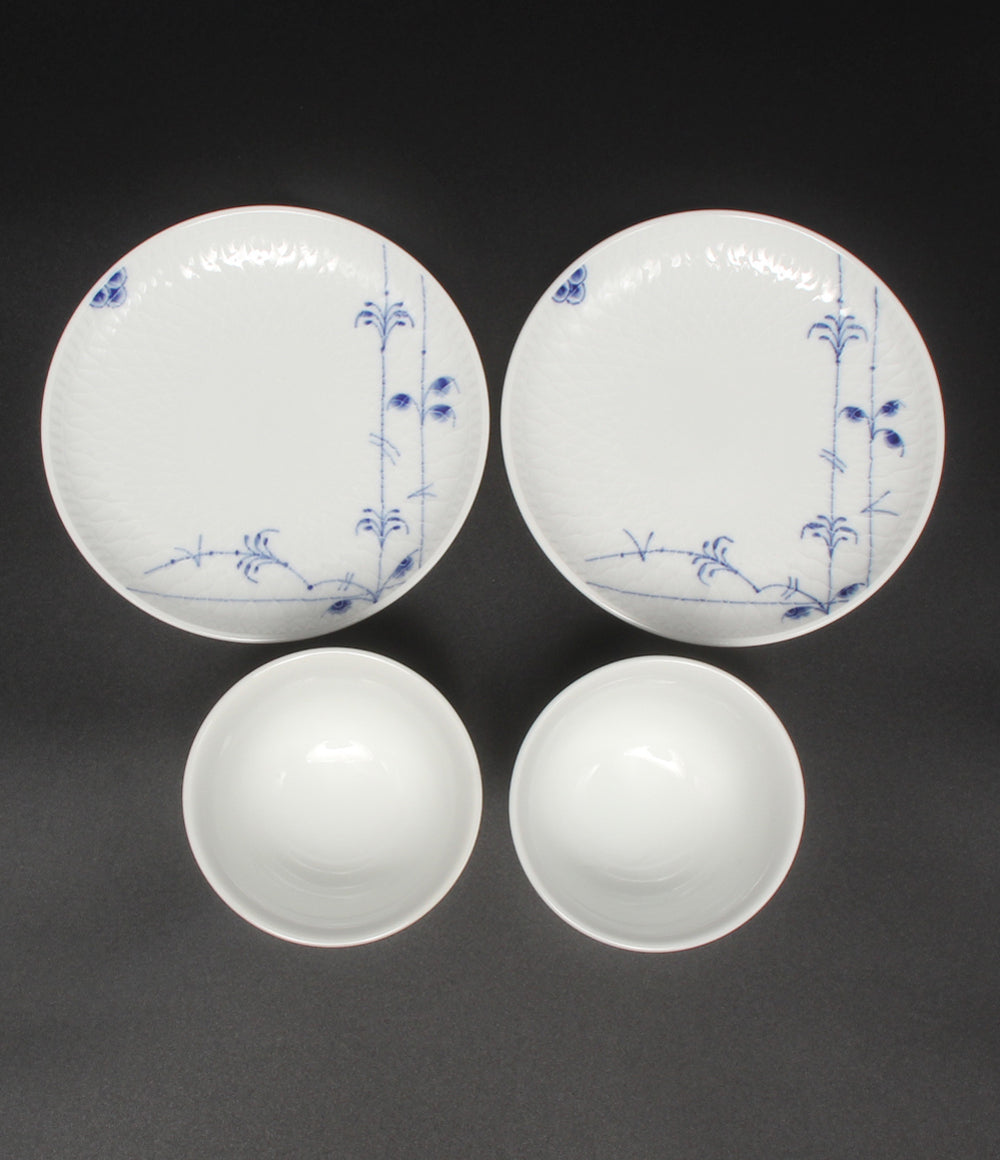 美品 Royal Copenhagen ティーセット ペア 2客 ブルーパルメッテ ロイヤルコペンハーゲン