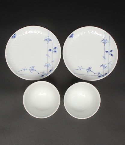 美品 Royal Copenhagen ティーセット ペア 2客 ブルーパルメッテ ロイヤルコペンハーゲン
