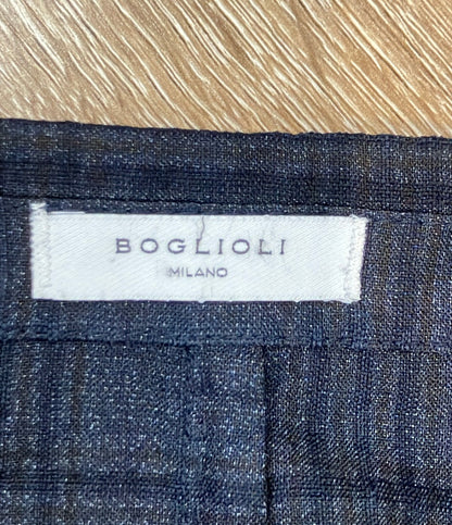 BOGLIOLI テーラードジャケット ブラック チェック柄 ウール シルク N1302J メンズ SIZE 48 (L) ボリオリ