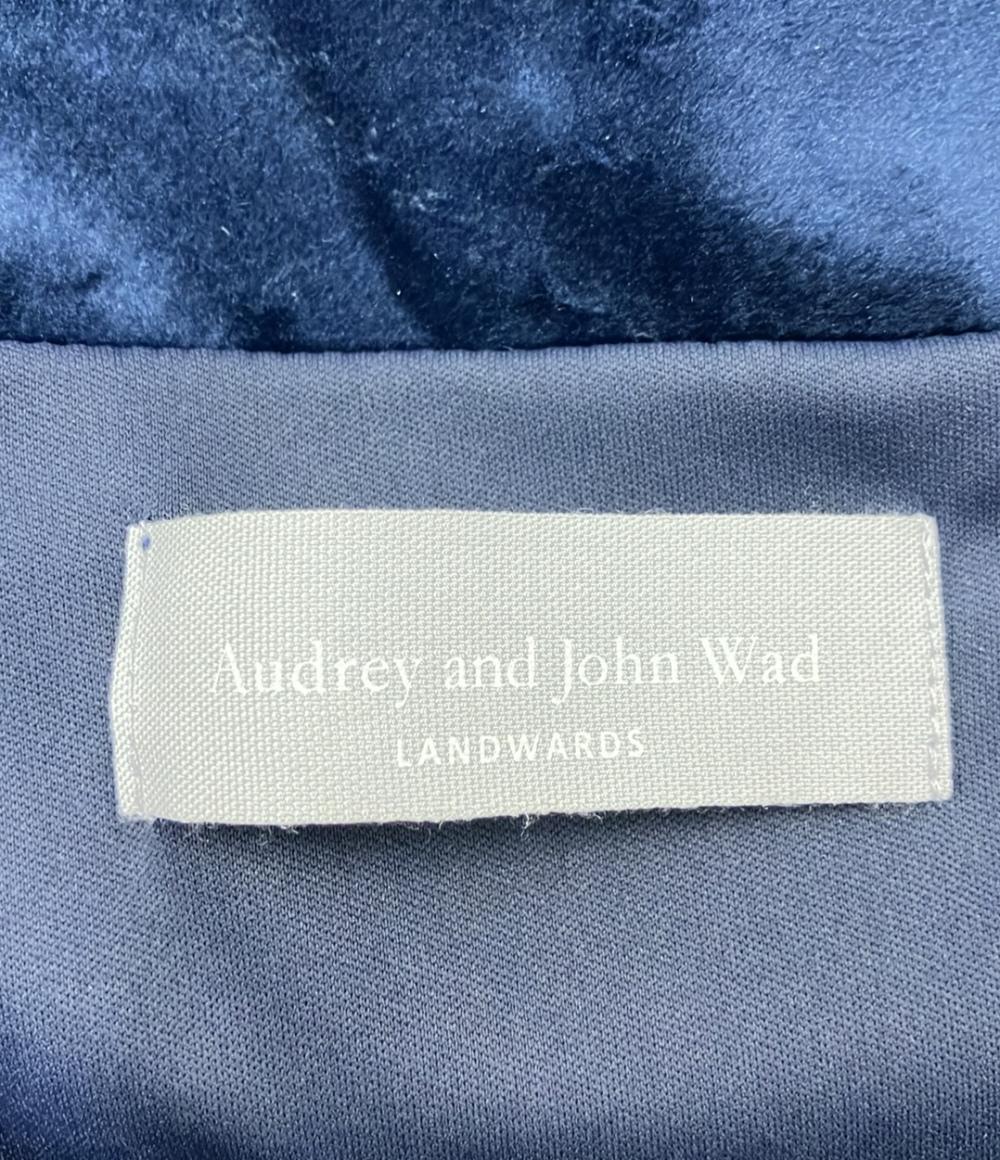 オードリーアンドジョンワッド サイドスリット半袖ベロアロングワンピース レディース SIZE F audrey and john wad