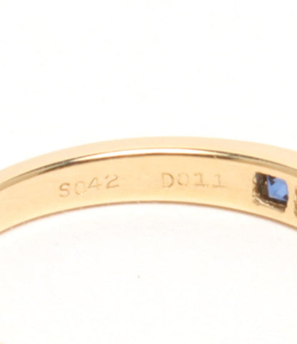 美品 リング 指輪 K18 サファイア 0.42ct ダイヤ 0.11ct レディース SIZE 12号