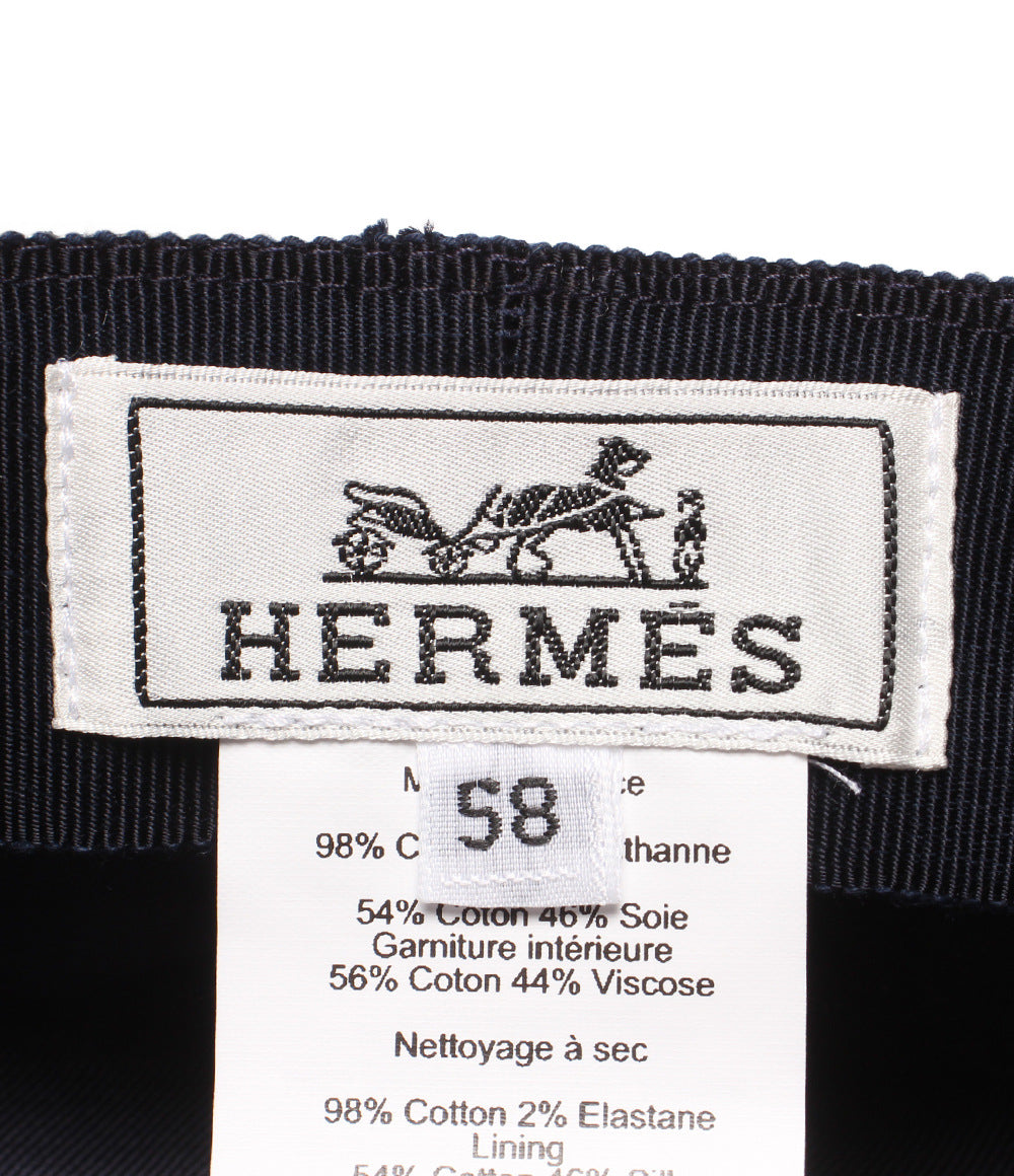美品 HERMES キャスケット シルバー金具 ウォーバン シェーヌダンクル レディース メンズ SIZE 58 エルメス