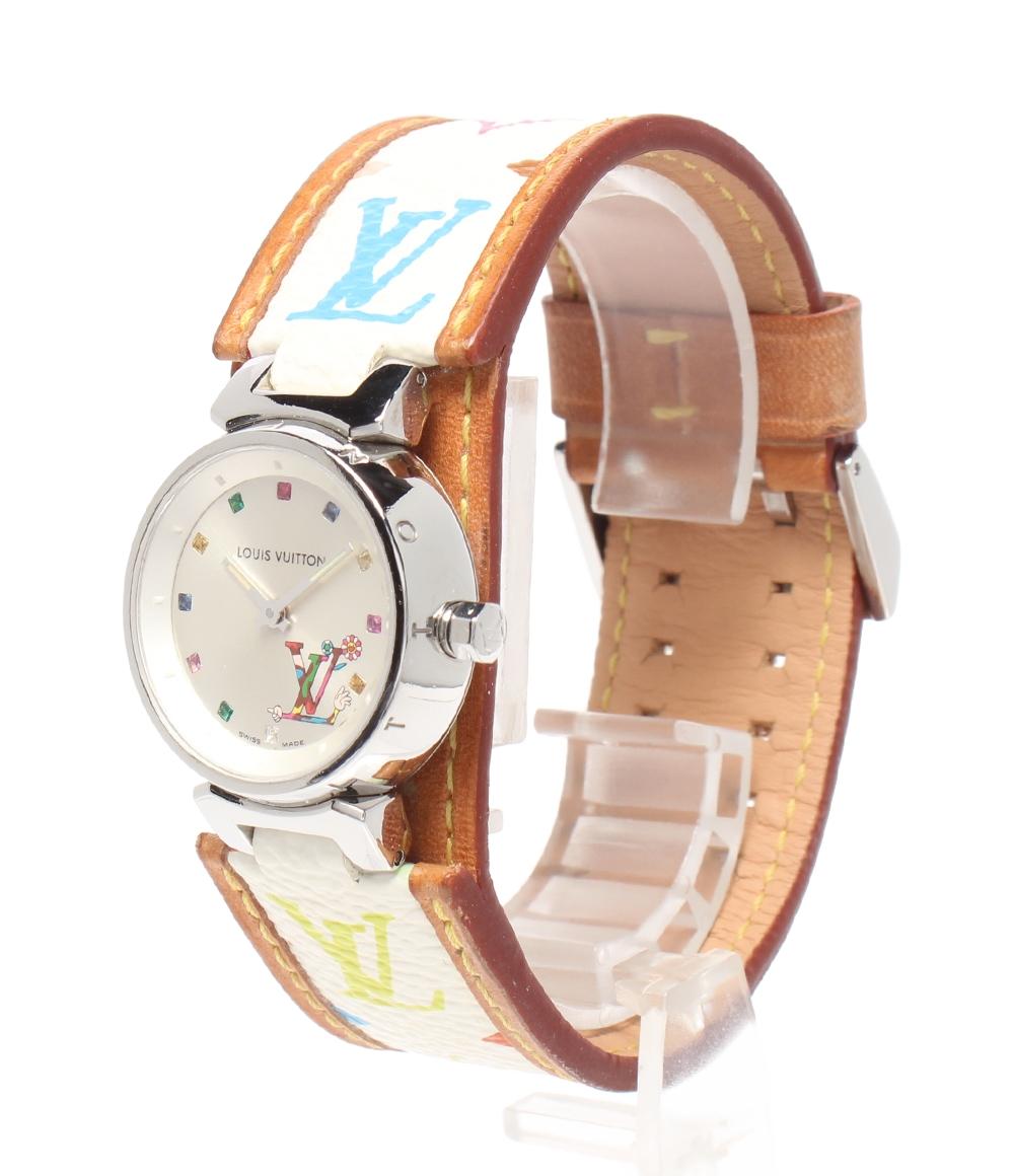 LOUIS VUITTON 腕時計 村上隆氏コラボ タンブール ラブ クオーツ シルバー Q12130 レディース ルイ・ヴィトン