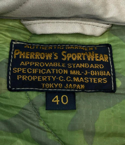Pherrow's ミリタリージャケット 中綿 キルティング パッチ 裏地カモフラ 22AW QUILTING MILITARY JACKET 22W-PVC-7J メンズ SIZE 40 (M) フェローズ