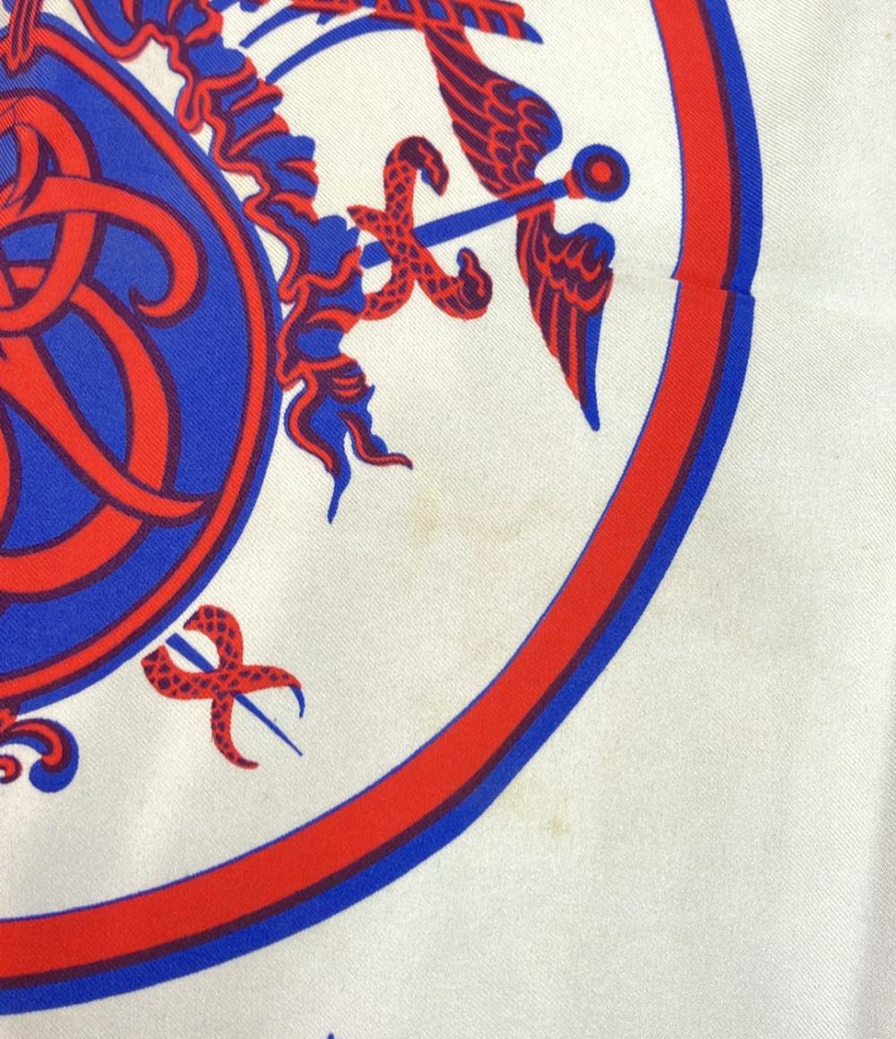訳あり HERMES スカーフ シルク100% カレ90 Ex Libris レディース メンズ エルメス