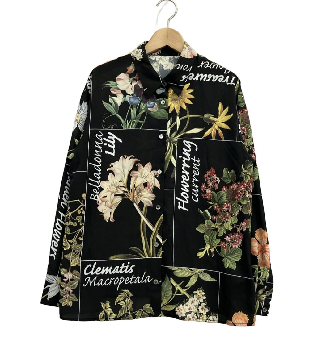 美品 ダイアグラム 長袖シャツ 花柄ロングスリーブブラウス 03221 41082-00 レディース SIZE 36 (S) Diagram