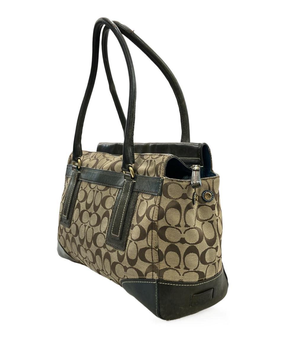 COACH トートバッグ ハンドバッグ ハンプトンズ キャリーオール シグネチャー 11063 レディース コーチ