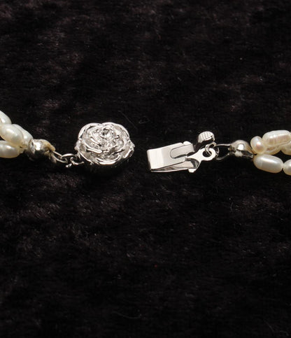 美品 3連ネックレス SV 淡水パール レディース