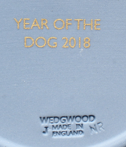 美品 WEDGWOOD プレート エトトレイ 2018 干支 戌 YEAR OF THE DOG 12cm ジャスパー ウエッジウッド