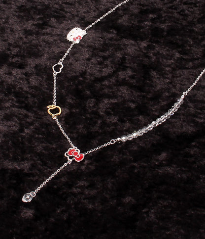 美品 SWAROVSKI SANRIO ネックレス 1097209 ハローキティモチーフ Hello Kitty Toggle レディース スワロフスキー