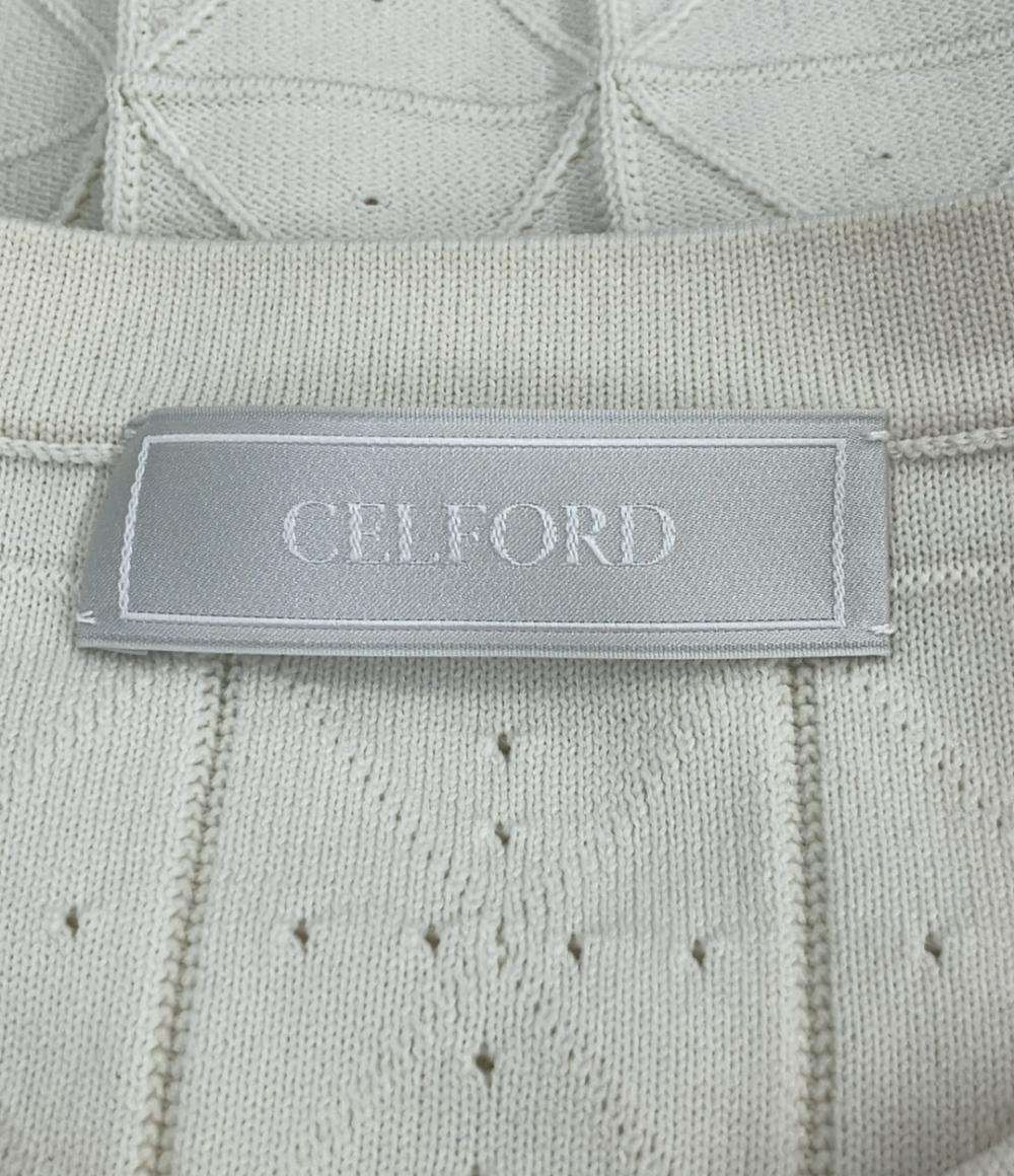 CELFORD アンサンブル 長袖カーディガンワンピース スプリングプレートパターンニットアップ CWNO261777 レディース SIZE 38 (M) セルフォード
