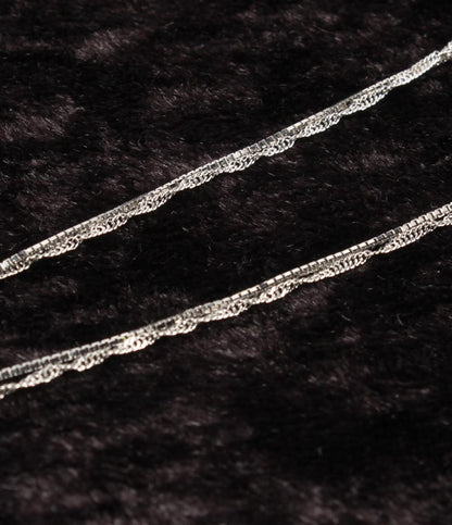 美品 ネックレス K18WG Pt950 ブルートパーズ レディース