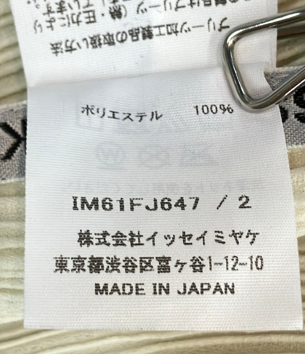 ISSEY MIYAKE 半袖シャツ ブラウス プリーツ HATCHING PLEATS IM61FJ647 レディース SIZE 2 (M) イッセイミヤケ