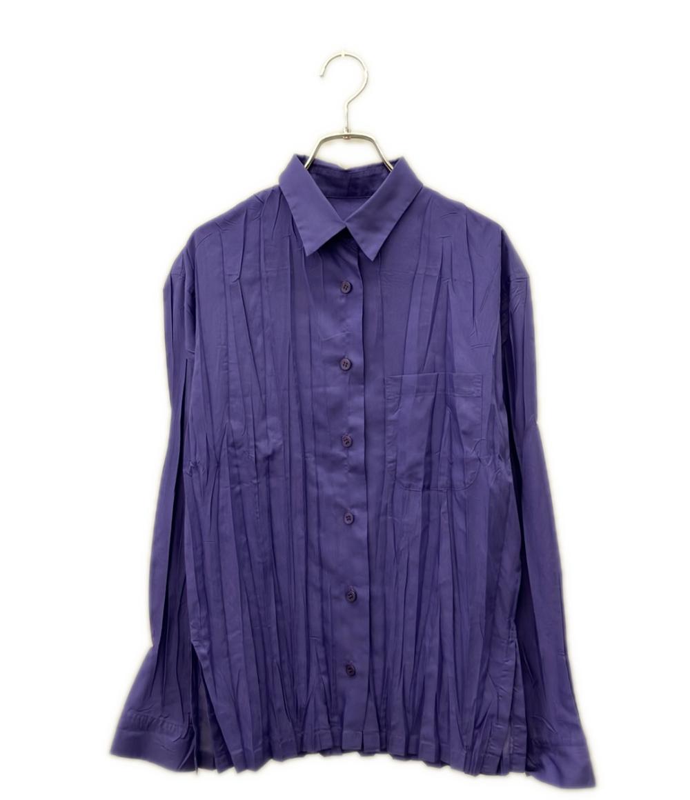 ISSEY MIYAKE 長袖 プリーツシャツ IM94-FJ935 レディース SIZE M イッセイミヤケ